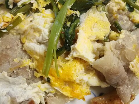 空芯菜と豚肉の卵炒め(^^)
